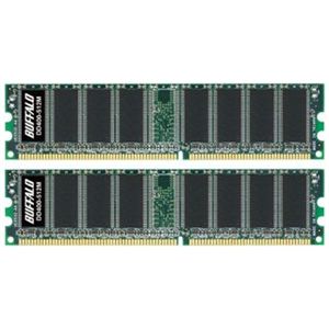 バッファロー DDR400 SDRAM PC3200 184Pin DIMM 2枚組 DD400-256MX2