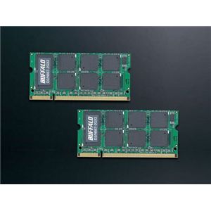バッファロー DDR2 667MHz SDRAM(PC2-5300) 200Pin S.O.DIMM 2GB 2枚組 D2/N667-2GX2