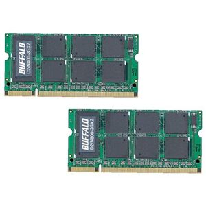 バッファロー PC2-6400 800MHz対応 200Pin用 DDR2 S.ODIMM 2GB 2枚組 D2/N800-2GX2