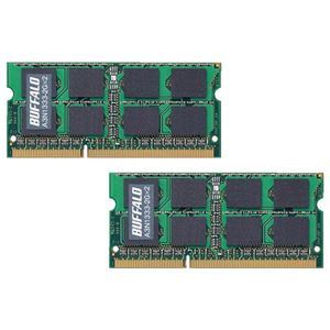 バッファロー PC3-10600(DDR3-1333)対応 204Pin用 DDR3 SDRAM S.O.DIMM 2枚組 for Mac A3N1333-2GX2