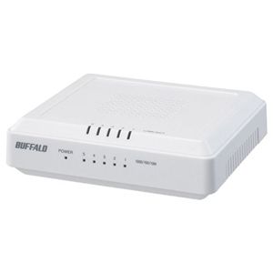バッファロー Giga対応 5ポート スイッチングHub LANケーブル付 LSW3-GT-5EP/CW