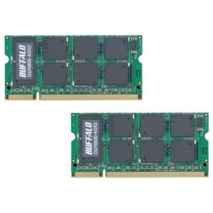 バッファロー PC2-6400(DDR2-800)対応 200Pin用 DDR2 SDRAM S.O.DIMM 4GB×2枚組 D2/N800-4GX2