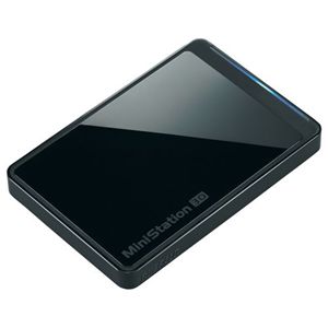 バッファロー ミニステーション プレミアム&スリムボディー USB3.0 ポータブルHDD ブラック 500GB HD-PCT500U3-BJ