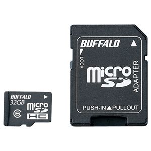 バッファロー Class6 microSDHC SD変換アダプター付モデル 32GB RMSD-32GC6SA