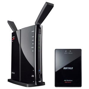 バッファロー エアステーション ハイパワー Giga 11n/a&11n/g AOSS2 無線LAN親機 子機&ケーブル WZR-600DHP/EV