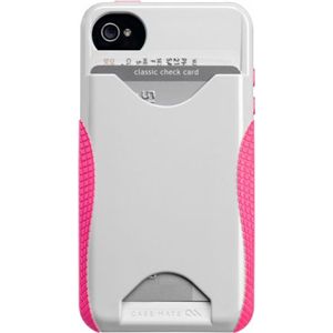 CASE-MATE CASE-MATE iPhone 4/4S用 ハイブリッドシームレスIDケース ポップ ホワイト/ピンク CM018168