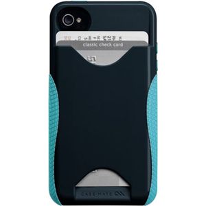 CASE-MATE CASE-MATE iPhone 4/4S用 ハイブリッドシームレスIDケース ポップ ネイビー/アクア CM018170