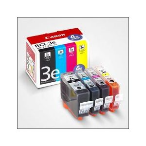 キヤノン インクタンク BCI-3e 4色マルチパック(BK/C/M/Y)[1776B001] BCI-3E/4MP