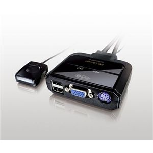 コレガ PC2台用 PS/2、USBコンボ、VGA(アナログRGB)対応 パソコン自動切替器(ケーブルタイプ) CG-PC2KVMNC