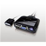 コレガ PC2台用 PS/2、USBコンボ、VGA(アナログRGB)対応 パソコン自動切替器(ケーブルタイプ) CG-PC2KVMNC