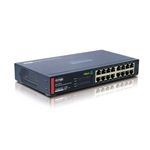 コレガ 16ポート Giga 電源内蔵 スイッチングハブ「しっかり節電」機能 Jumbo Frame対応 ポートダストカバー付 ブルー CO-BSW16GTX