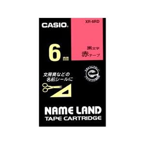 カシオ計算機 カシオ ネームランドテープ(6mm/赤に黒字/長さ8m) XR-6RD
