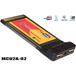デンノー 2ポート USB2.0CardBus 拡張アダプタ MCU2A-02B