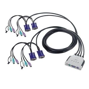 エレコム PS/2対応 4ポート パソコン切替器 KVM-KP24