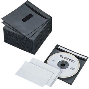 エレコム 不織布CD/DVDケース(両面収納/100枚/ブラック) CCD-016LBK