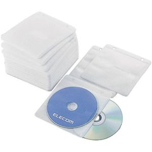 エレコム 2穴付 不織布CD/DVDケース(両面収納/100枚/ホワイト) CCD-019LWH