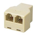 エレコム モジュラ2分岐アダプタ ベージュ AD-MJFBE