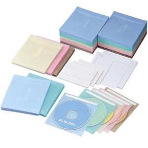 エレコム 不織布CD/DVDケース(300枚セット) 5色パック CCD-016XL5C