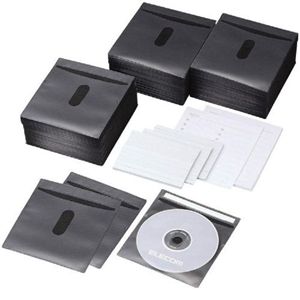 エレコム 不織布CD/DVDケース(300枚セット) ブラック CCD-016XLBK