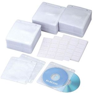 エレコム 不織布CD/DVDケース(300枚セット) ホワイト CCD-019XLWH