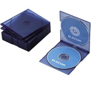 エレコム CD/DVDケース スリム 2枚収納10パック(ブルー) CCD-017DCBU