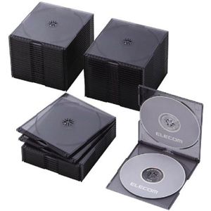 エレコム CD/DVDケース スリム 2枚収納50パック(クリアブラック) CCD-017DLCBK