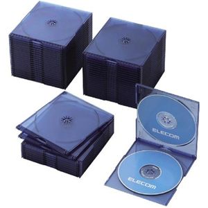 エレコム CD/DVDケース スリム 2枚収納50パック(クリアブルー) CCD-017DLCBU