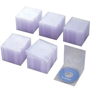 エレコム CD/DVDケース スリム 1枚収納100パック(クリア) CCD-017XLCR