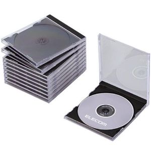 エレコム CD/DVDケース 標準 1枚収納10パック(ブラック) CCD-030BK