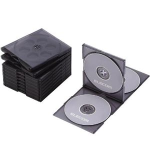 エレコム CD/DVDケース 標準 4枚収納10パック(クリアブラック) CCD-030FCBK