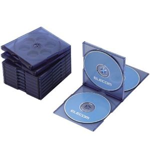 エレコム CD/DVDケース 標準 4枚収納10パック(クリアブルー) CCD-030FCBU