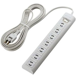 エレコム 抜け止めマグネット雷タップ (2Pプラグ仕様 5.0m) T-Y045A