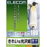 エレコム インクジェットプリンタ用紙 厚手 きれいな光沢紙 L 100枚 EJK-GAL100