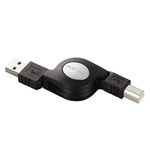 エレコム 巻き取り式USB2.0準拠ケーブル USB(A)-USB(B) 0.8m(ブラック) USB-RL08B