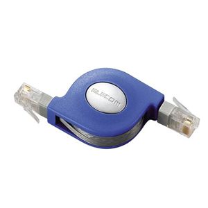 エレコム Cat6準拠携帯巻取LANケーブル 1.5m(ブルー) LD-MCTG/BU