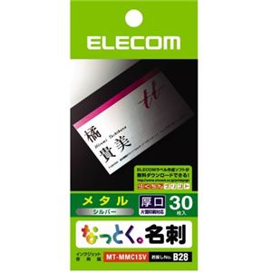 エレコム なっとく名刺 メタル調 30枚入り(シルバー) MT-MMC1SV
