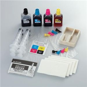 エレコム ブラザーインクジェットプリンタ専用詰替インク LC10対応 4回詰替タイプ/ブラック3回 THB-10KIT