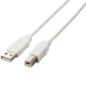 エレコム EU RoHS指令準拠 USB2.0ケーブル ABタイプ/0.5m(ホワイト) USB2-ECO05WH