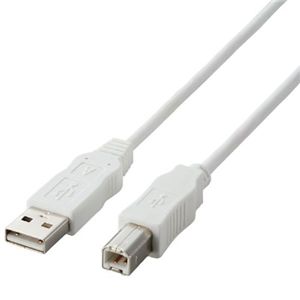 エレコム EU RoHS指令準拠 USB2.0ケーブル ABタイプ/2.0m(ホワイト) USB2-ECO20WH