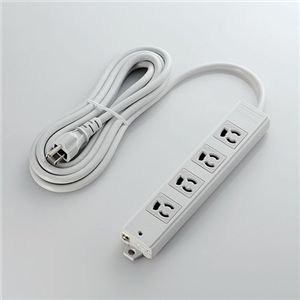 エレコム EU RoHS指令準拠 工事用抜け止めタップ 3P4口 3m(ライトグレー) T-WRM3430LG/RS