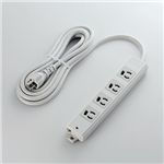 エレコム EU RoHS指令準拠 工事用抜け止めタップ 3P4口 3m(ライトグレー) T-WRM3430LG/RS