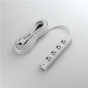 エレコム EU RoHS指令準拠 工事用抜け止めタップ 3P4口 5m(ライトグレー) T-WRM3450LG/RS