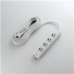 エレコム EU RoHS指令準拠 工事用抜け止めタップ 3P4口 5m(ライトグレー) T-WRM3450LG/RS