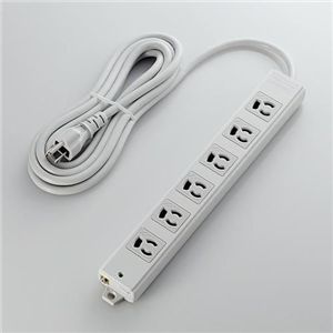 エレコム EU RoHS指令準拠 二重構造工事用タップ 3P6口 3m(ライトグレー) T-WRM3630LG/RS