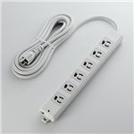 エレコム EU RoHS指令準拠 二重構造工事用タップ 3P6口 3m(ライトグレー) T-WRM3630LG/RS