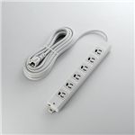 エレコム EU RoHS指令準拠 二重構造工事用タップ 3P6口 5m(ライトグレー) T-WRM3650LG/RS