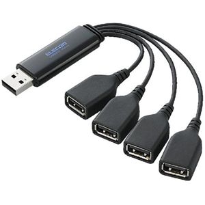 エレコム これハブ プラス/バスパワー/4ポート/直差し/ブラック U2H-TM400BBK