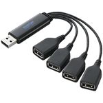 エレコム これハブ プラス/バスパワー/4ポート/直差し/ブラック U2H-TM400BBK