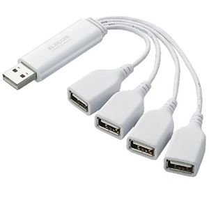 エレコム これハブ プラス/バスパワー/4ポート/直差し/ホワイト U2H-TM400BWH