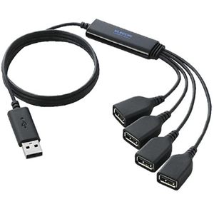 エレコム これハブ プラス/バスパワー/4ポート/1m/ブラック U2H-TM410BBK